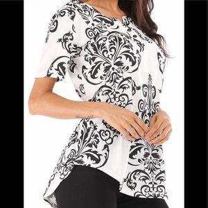 Summer Short Sleeve Paisley Floral Print Blouse
